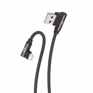 LINKTECH K593 SAFE LIGHTNING USB 90 DERECE GAMER, OYNCU ŞARJ KABLOSU