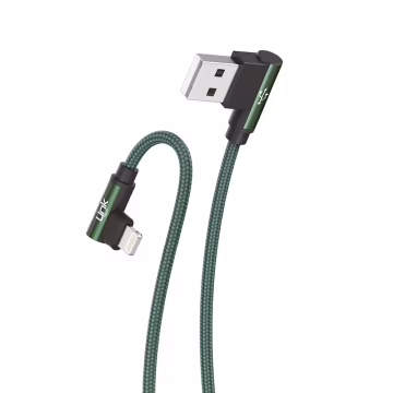 LINKTECH K593 SAFE LIGHTNING USB 90 DERECE GAMER, OYNCU ŞARJ KABLOSU