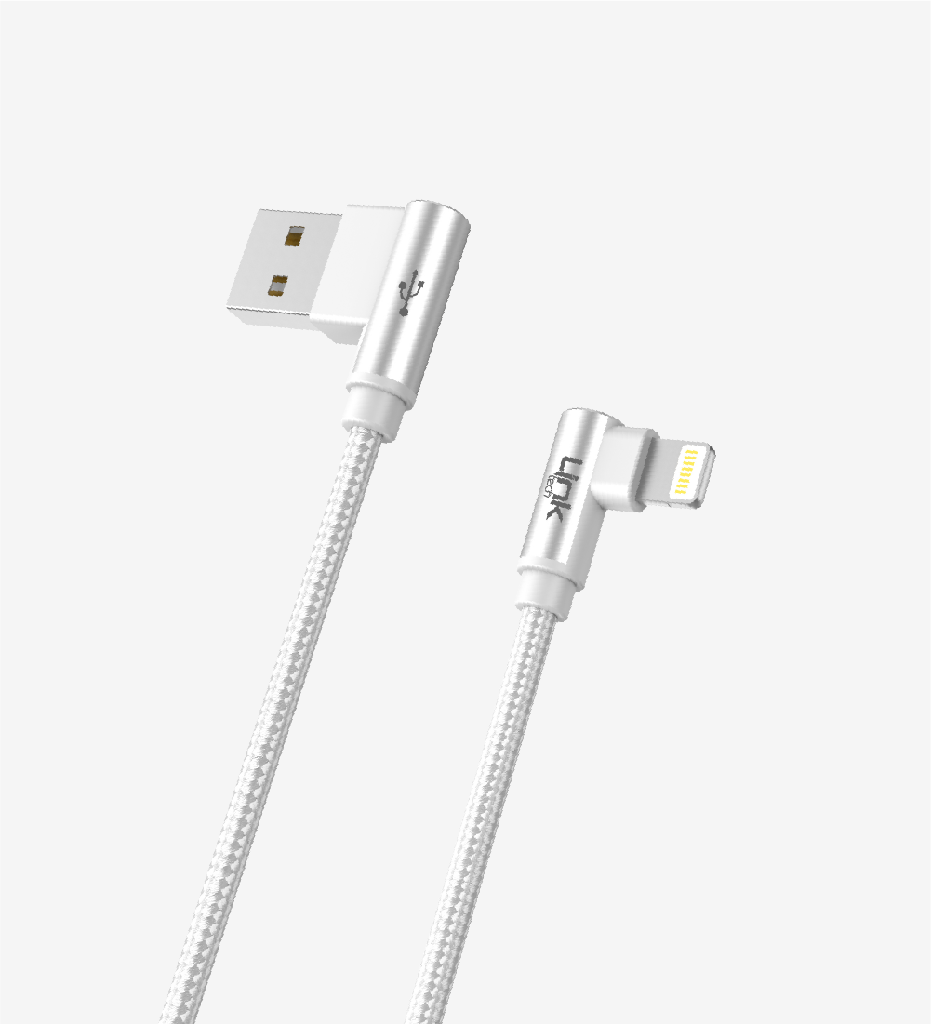 LINKTECH K593 SAFE LIGHTNING USB 90 DERECE GAMER, OYNCU ŞARJ KABLOSU