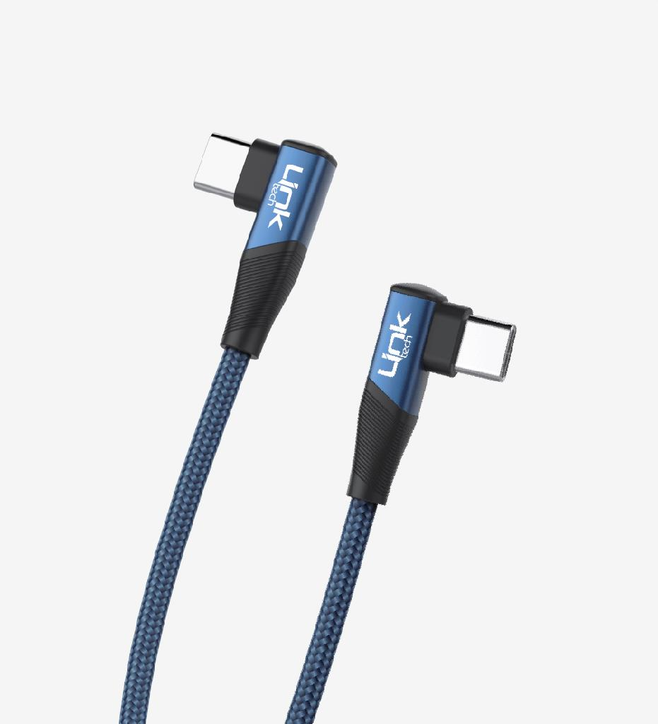 LINKTECK K595 60W USB-C TO USB-C 90 DERECE GAMER,OYUNCU KABLOSU 1,5MT