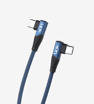 LINKTECK K595 60W USB-C TO USB-C 90 DERECE GAMER,OYUNCU KABLOSU 1,5MT