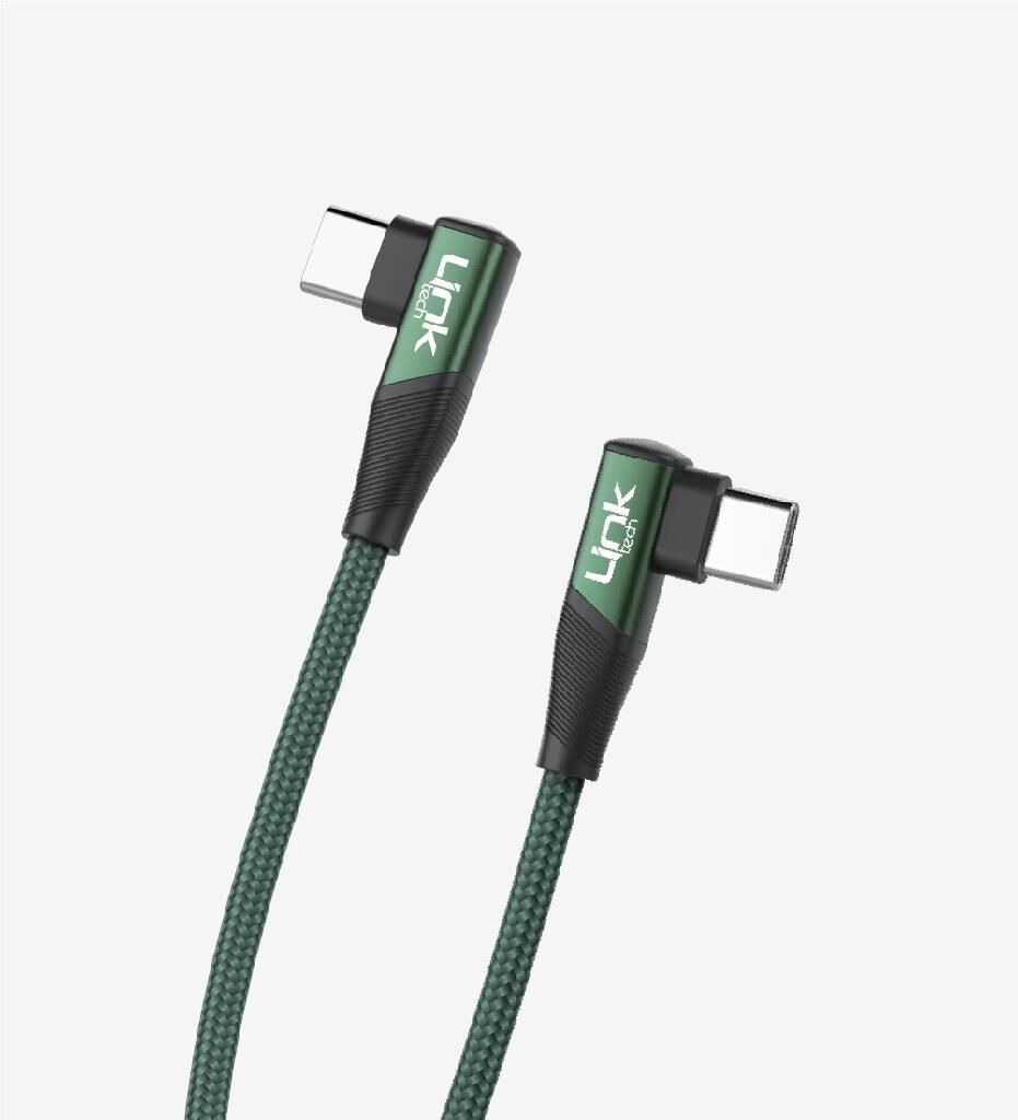 LINKTECH K595 60W USB-C TO USB-C 90 DERECE GAMER,OYUNCU KABLOSU 1,5MT