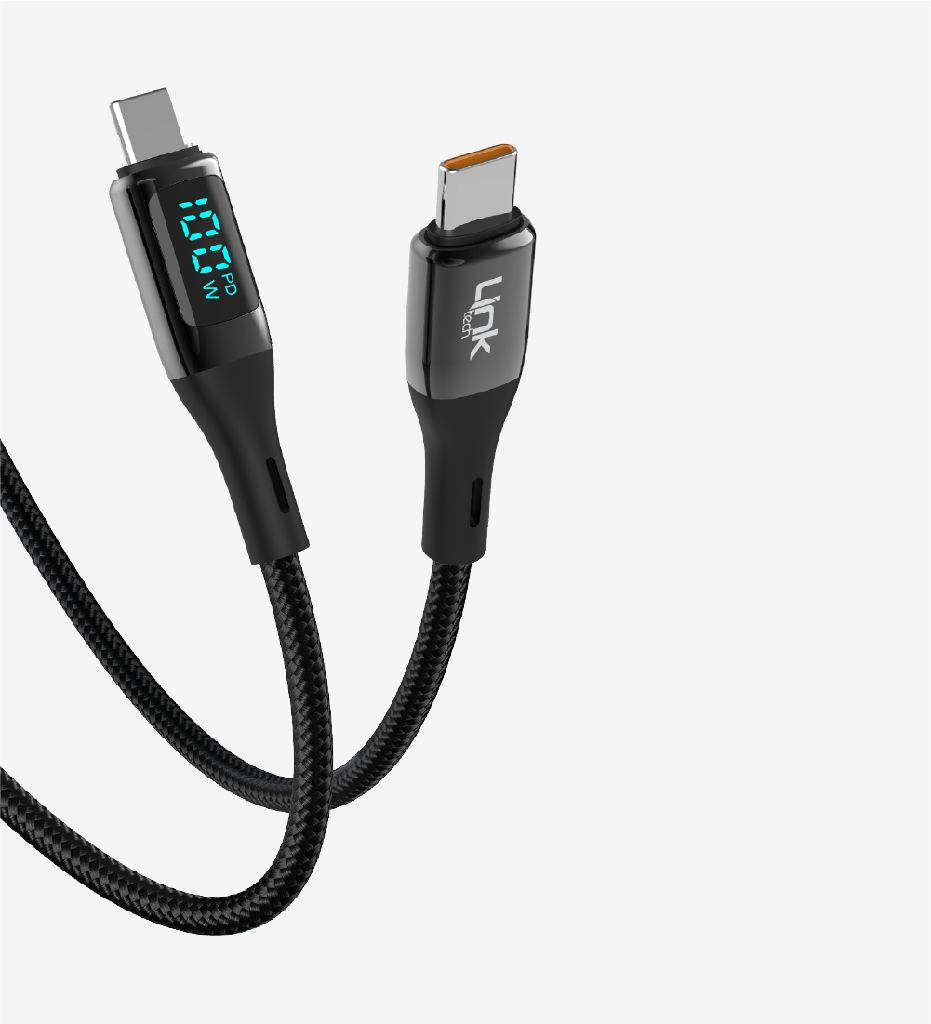 LINKTECH K680 DİJİTAL GÖSTERGELİ USB - TYPE-C 66W DATA VE ŞARJ KABLOSU 1MT 5A