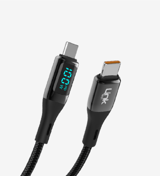 LINKTECH K680 DİJİTAL GÖSTERGELİ USB - TYPE-C 66W DATA VE ŞARJ KABLOSU 1MT 5A
