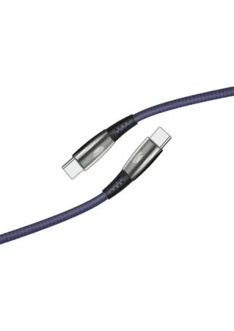 LINKTECH K645 PREMİUM TYPE-C TO TYPE-C ŞARJ VE DATA KABLOSU LED IŞIKLI 3A 1.2MT SİYAH