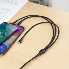 Mcdodo Ca-6960 3in1 Micro-lightning-type-c Şarj Kablosu 3a 1.2m-siyah
