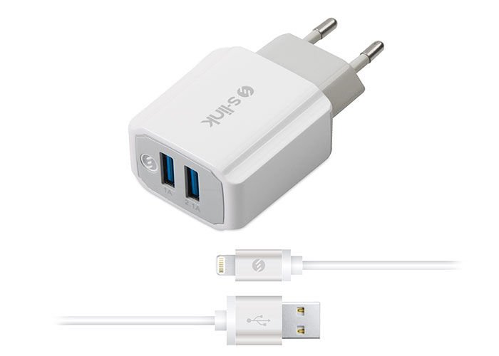 S-LINK SWAPP SW-C625 2 USB + IPHONE LIGHTNING 5V 2.1A KABLOLU EV ŞARJ ADAPTÖR