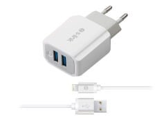 S-LINK SWAPP SW-C625 2 USB + IPHONE LIGHTNING 5V 2.1A KABLOLU EV ŞARJ ADAPTÖR