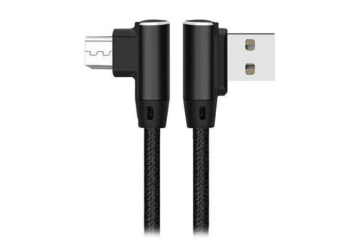 S-Link Swapp Sw-C555 1M 3A Micro Siyah Kılıflı Metal L Kablo