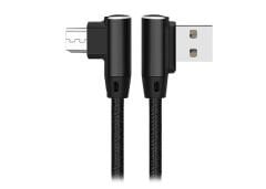 S-Link Swapp Sw-C555 1M 3A Micro Siyah Kılıflı Metal L Kablo