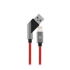 S-LİNK SWAPP SW-C670 3A LİGHTNING ÇAPRAZ UÇLU SİYAH/KIRMIZI ŞARJ KABLOSU -1M