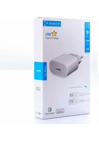 E-TECH ETC-010 3.0A 18W FAST MICRO-USB ŞARJ SETİ