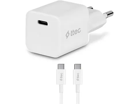TTEC SMARTCHARGER 20W PD SEYAHAT HIZLI ŞARJ ALETİ+USB-C 3A KABLO