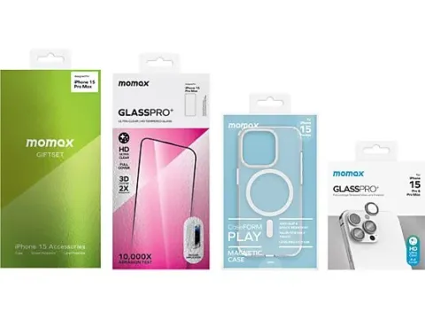 MOMAX iPhone 15 Pro Max Protection Bundle Set