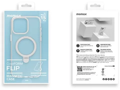 MOMAX MAAP23MT iPhone 15 Pro Flip Magsafe Kılıf Şeffaf