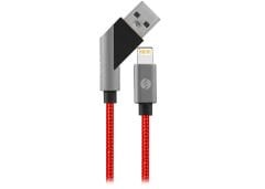 S-LİNK SWAPP SW-C670 3A LİGHTNING ÇAPRAZ UÇLU KIRMIZI/GRİ ŞARJ KABLOSU -1M